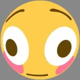 Flushed inhale emoji