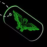 Neon Green and Black Eagle Dogtag