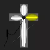 The Cross plugged in with lights 