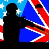 Iced squad emblem2 british,american flag background