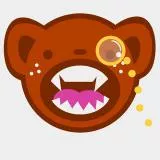 A bear with a monical