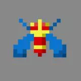 Galaga Bee Shaded