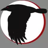 Crow with moon with red outline