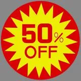 50 percent OFF